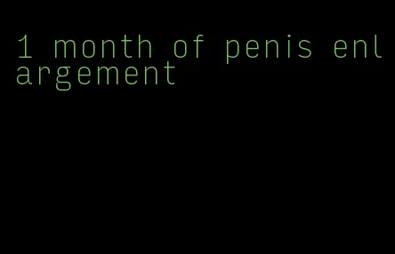 1 month of penis enlargement