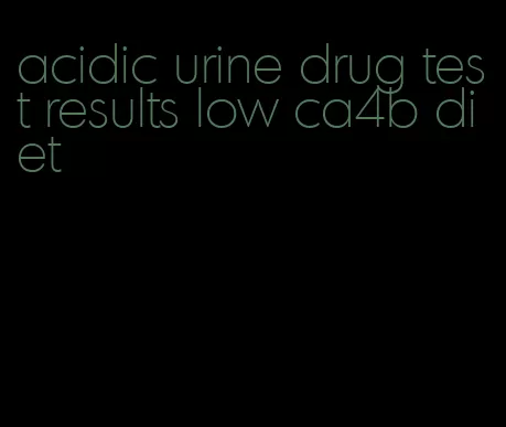 acidic urine drug test results low ca4b diet