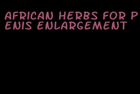 african herbs for penis enlargement