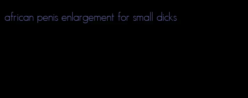 african penis enlargement for small dicks