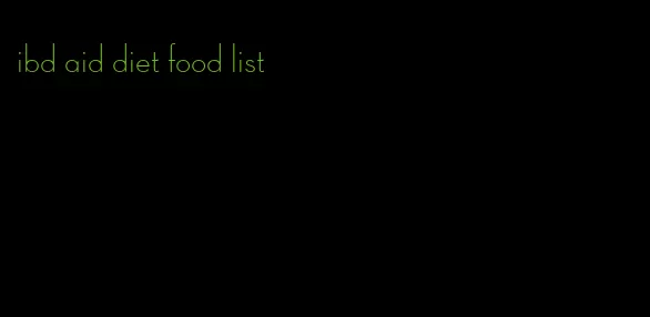 ibd aid diet food list