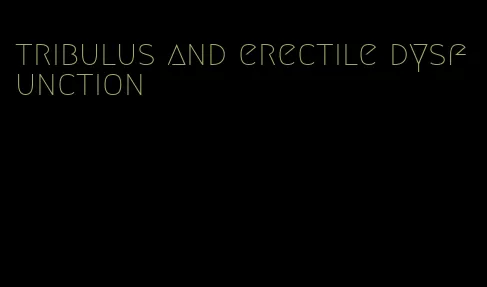 tribulus and erectile dysfunction