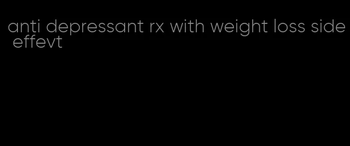 anti depressant rx with weight loss side effevt