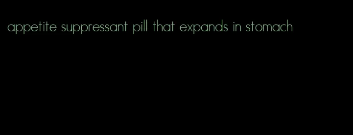 appetite suppressant pill that expands in stomach