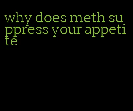 why does meth suppress your appetite