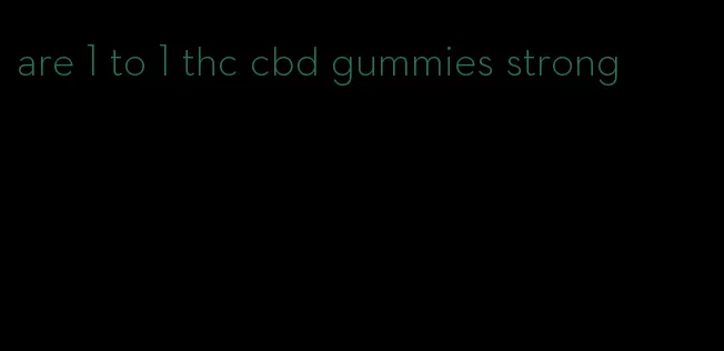 are 1 to 1 thc cbd gummies strong