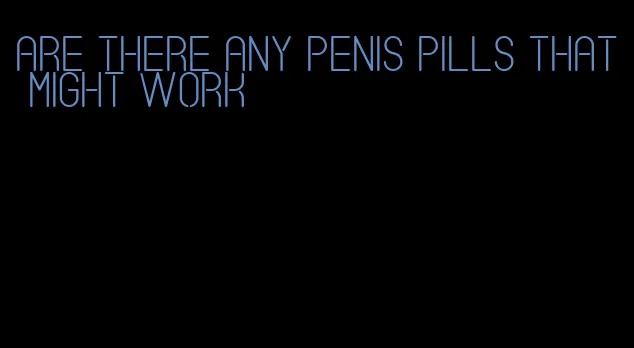 are there any penis pills that might work