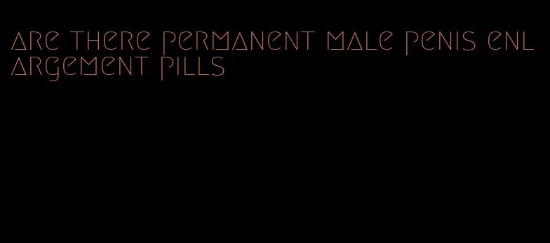 are there permanent male penis enlargement pills