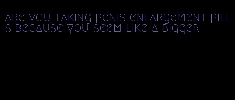 are you taking penis enlargement pills because you seem like a bigger