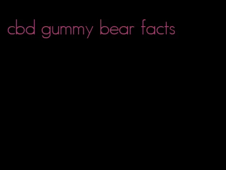 cbd gummy bear facts