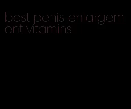 best penis enlargement vitamins