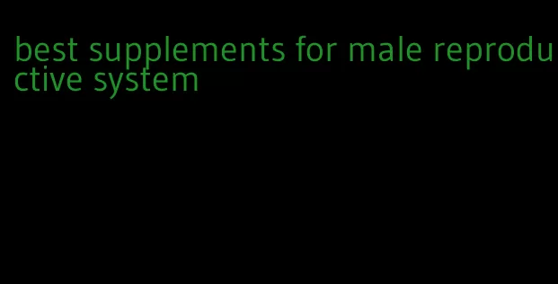 best supplements for male reproductive system