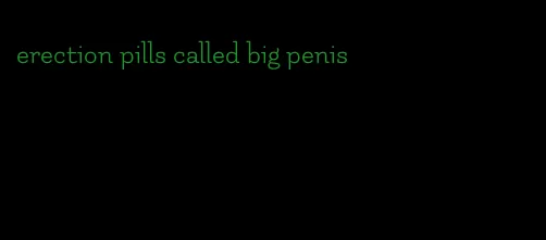 erection pills called big penis