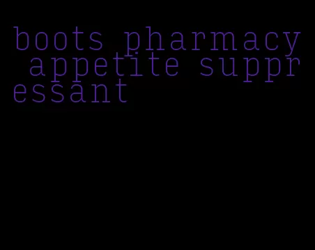 boots pharmacy appetite suppressant