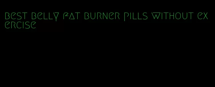 best belly fat burner pills without exercise