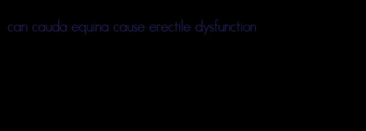 can cauda equina cause erectile dysfunction