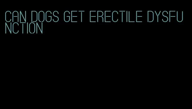 can dogs get erectile dysfunction