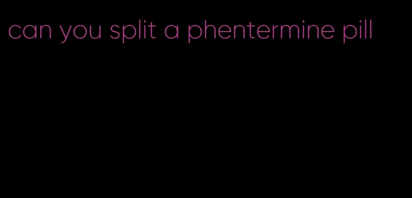 can you split a phentermine pill