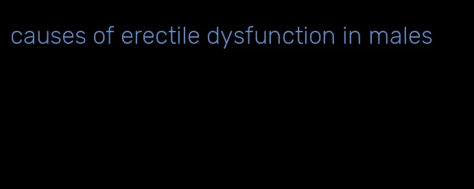 causes of erectile dysfunction in males