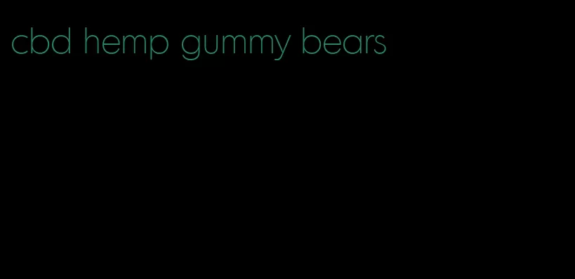 cbd hemp gummy bears