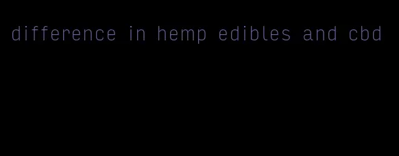 difference in hemp edibles and cbd