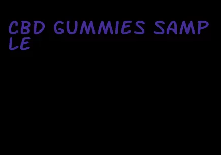 cbd gummies sample