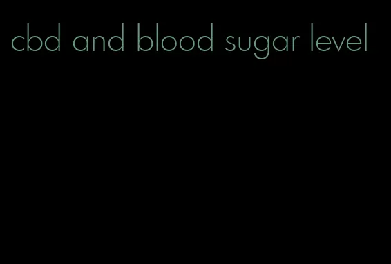 cbd and blood sugar level