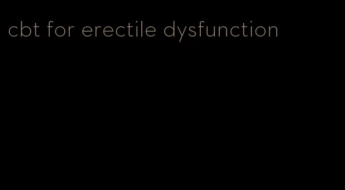 cbt for erectile dysfunction