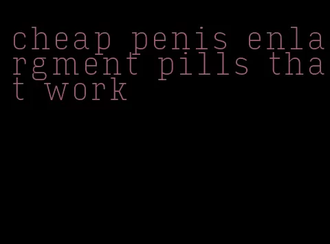 cheap penis enlargment pills that work