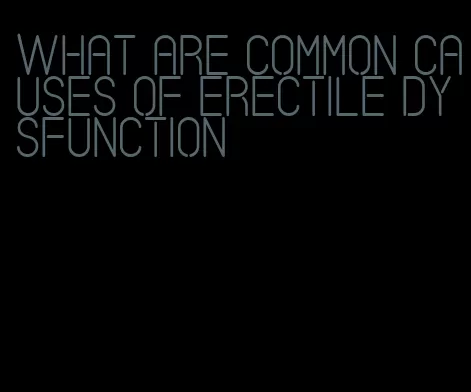 what are common causes of erectile dysfunction