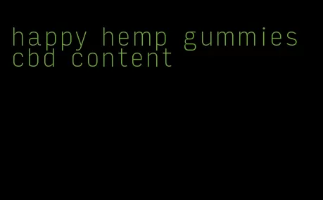 happy hemp gummies cbd content