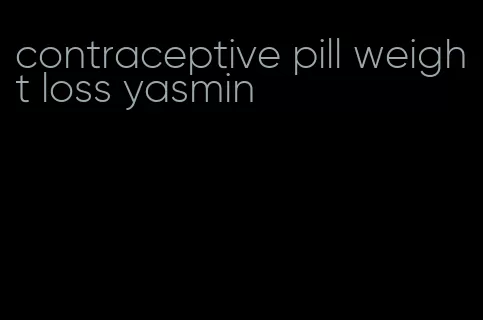 contraceptive pill weight loss yasmin