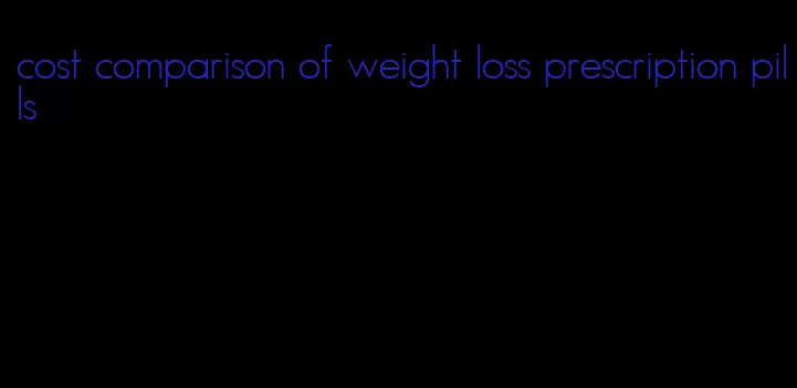 cost comparison of weight loss prescription pills