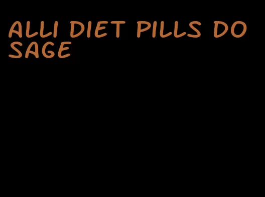 alli diet pills dosage