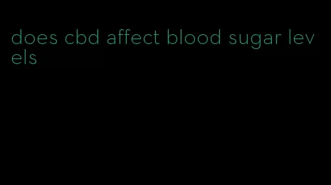 does cbd affect blood sugar levels