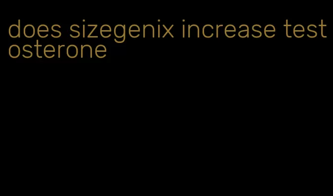 does sizegenix increase testosterone