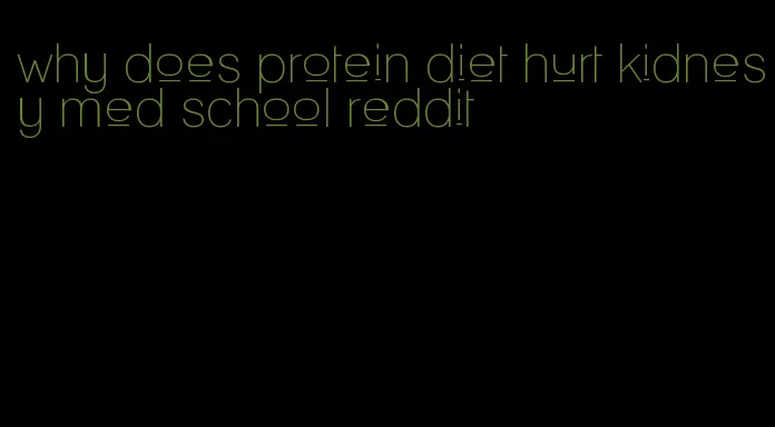 why does protein diet hurt kidnesy med school reddit