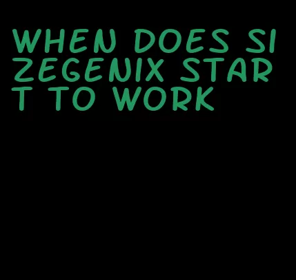 when does sizegenix start to work