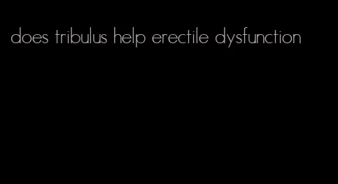 does tribulus help erectile dysfunction