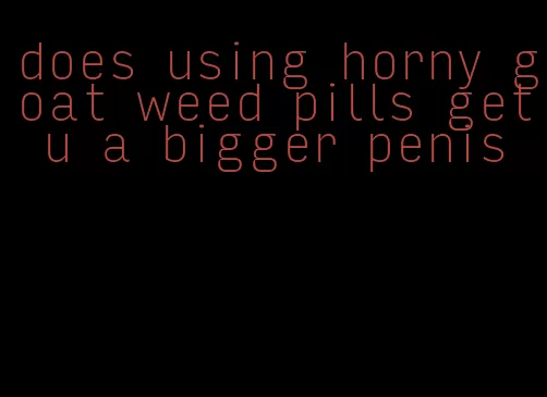 does using horny goat weed pills get u a bigger penis