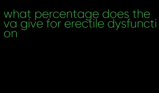 what percentage does the va give for erectile dysfunction