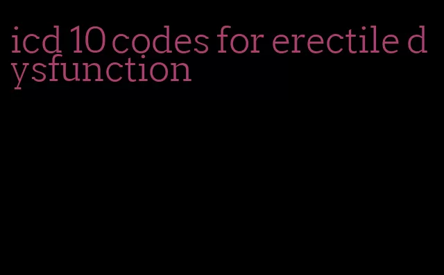 icd 10 codes for erectile dysfunction