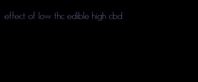 effect of low thc edible high cbd