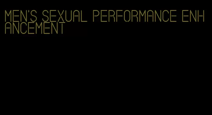 men's sexual performance enhancement