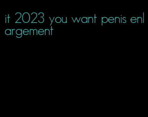 it 2023 you want penis enlargement