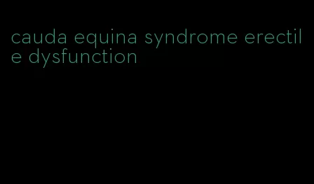 cauda equina syndrome erectile dysfunction