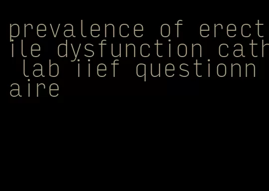 prevalence of erectile dysfunction cath lab iief questionnaire