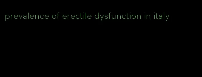 prevalence of erectile dysfunction in italy