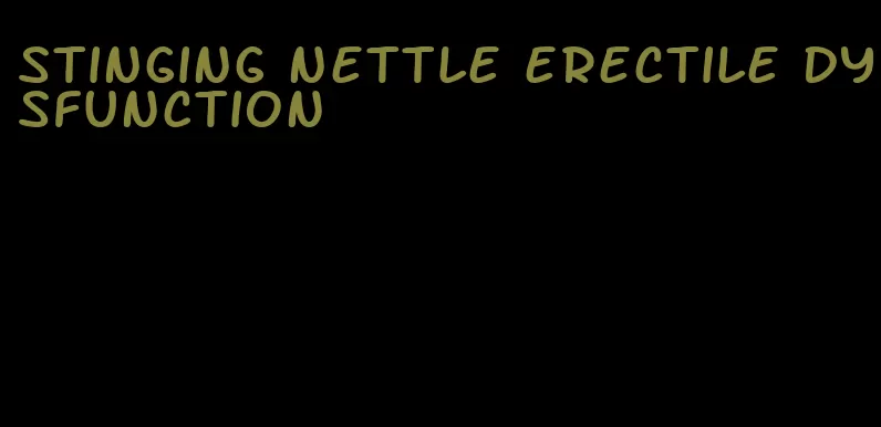 stinging nettle erectile dysfunction