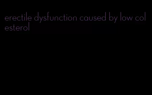 erectile dysfunction caused by low colesterol